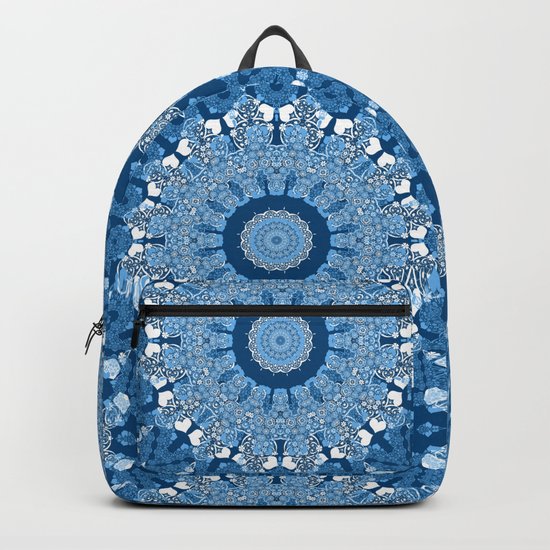 White blue kaleidoscope . Backpack