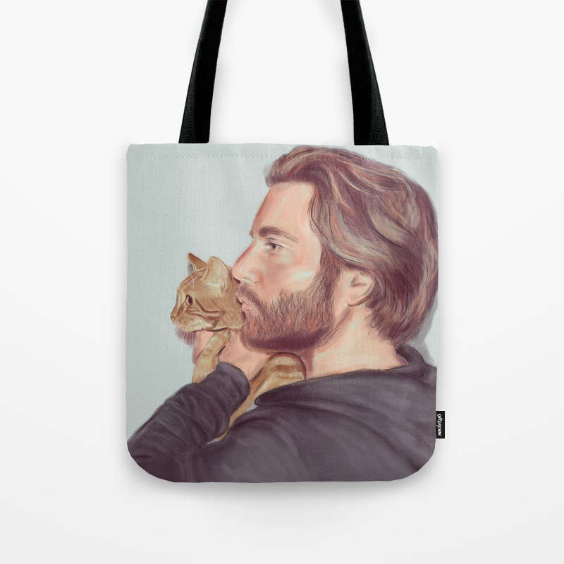 A Man And His Cat Tote Bag By Maryaube Society6