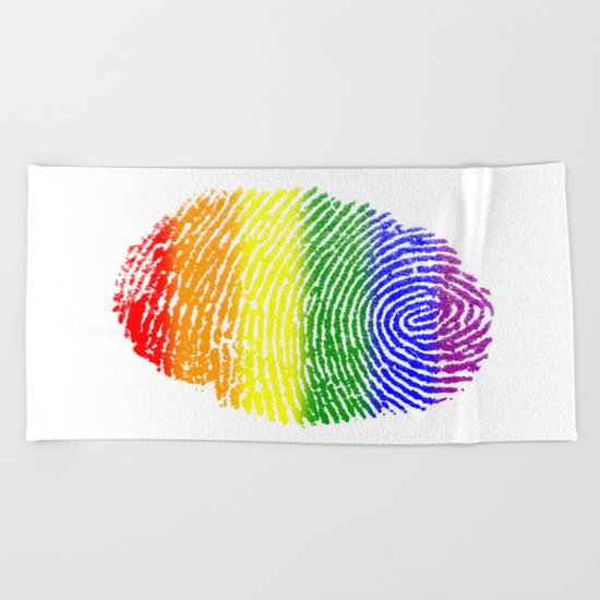 LGBT Pride Fingerprint (Gay Pride) Beach Towel