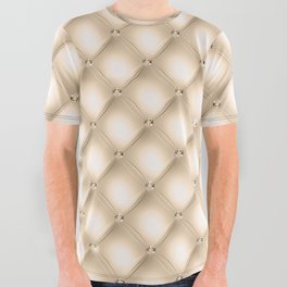 Glam Soft Gold Tufted Pattern All Over Graphic Tee