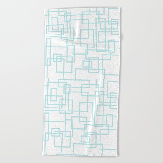 Geometric abstract pattern - light aqua Beach Towel