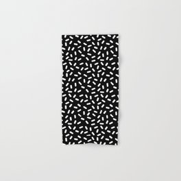Bingo - black and white sprinkle retro modern pattern print monochromatic trendy hipster 80s style Hand & Bath Towel