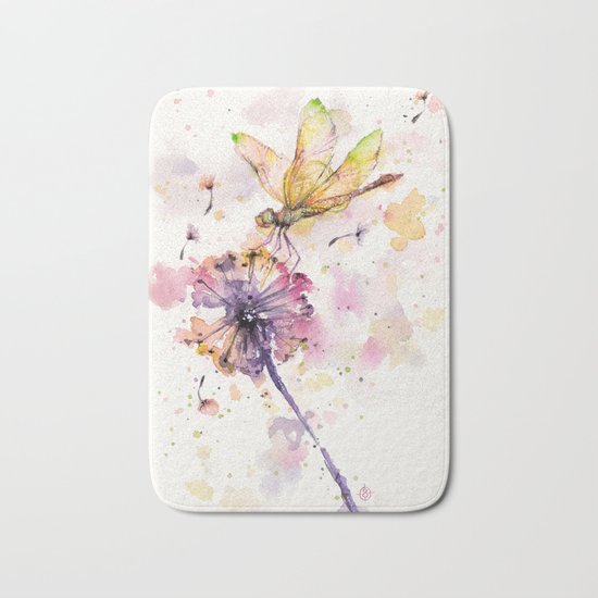 Dragonfly & Dandelion Dance Bath Mat
