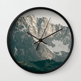 Mountain Peaks in Summer | Landscape Photography Alps | Print Art Wall Clock