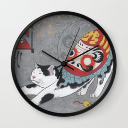 Daruma Cats Wall Clock