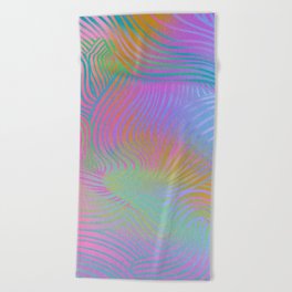 Retro Psychedelic Colorful Groovy Beach Towel