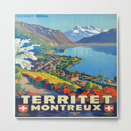 Vintage poster - Territet Montreaux Metal Print | Tourism, Advertisement, Travel, Swiss, Territet, Cool, Advertising, Switzerland, Tourists, Fun 