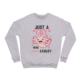 Axolotl Lovers Sweet Animals For Girls Pink Crewneck Sweatshirt