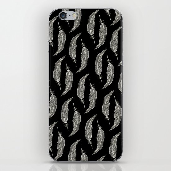 One Feather - White & Black iPhone & iPod Skin