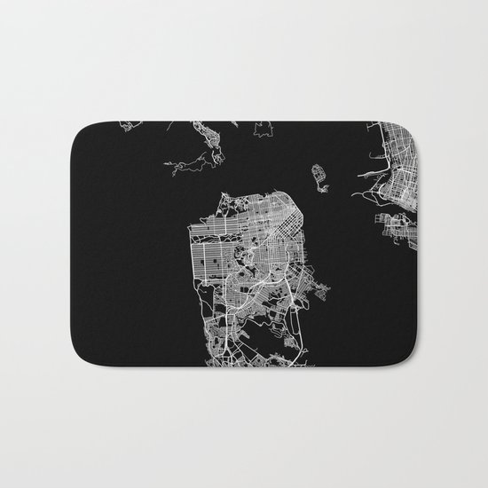 san francisco map Bath Mat
