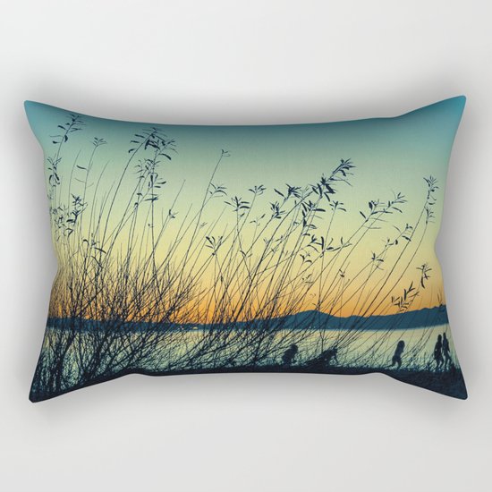 Kids at Dusk Rectangular Pillow