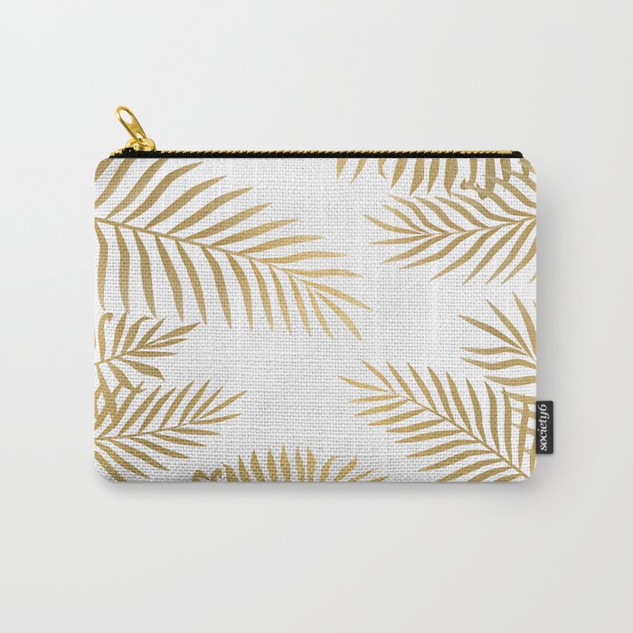 Gold palm leaves Carry-All Pouch by Marta Olga Klara | Society6