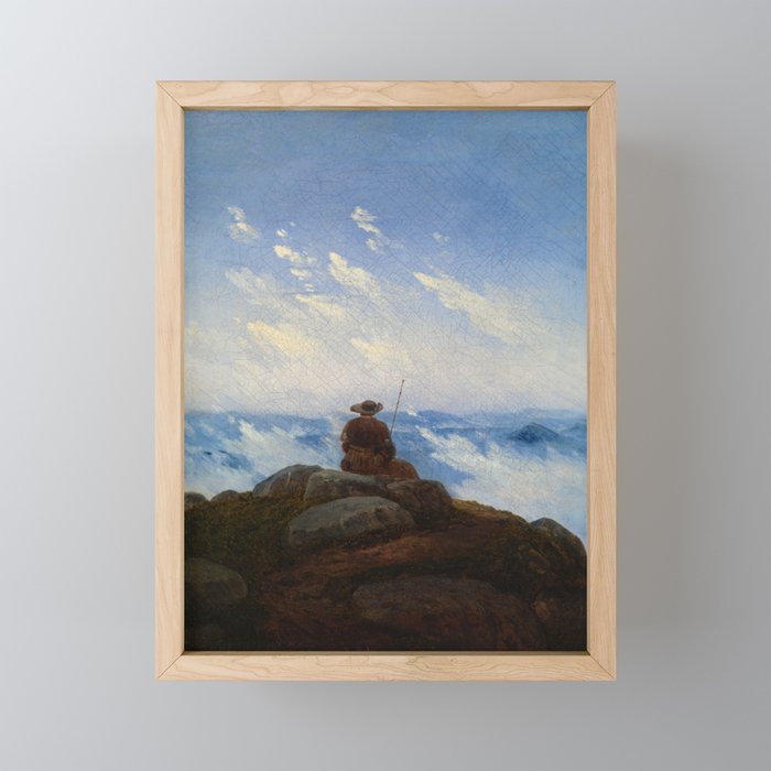 Wanderer on the Mountaintop - Carl Gustav Carus (1818) Framed Mini Art Print