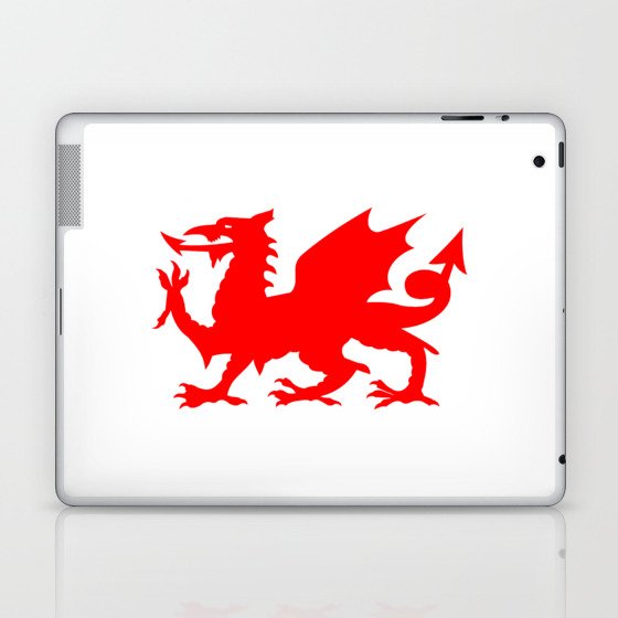 WELSH DRAGON red with white shadow. Laptop & iPad Skin