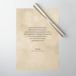 Italo Calvino Quote 01 - Typewriter Quote on Old Paper - Minimalist Literary Print Wrapping Paper