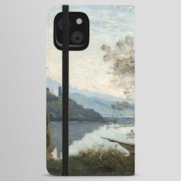 The Moored Boatman by Jean-Baptiste-Camille Corot iPhone Wallet Case