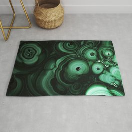 Curls and patterns of malachite Rug