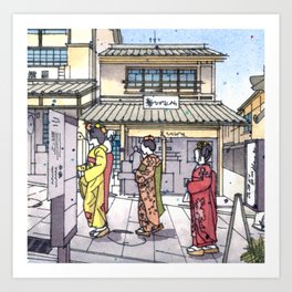 Colorful Kimonos Art Print