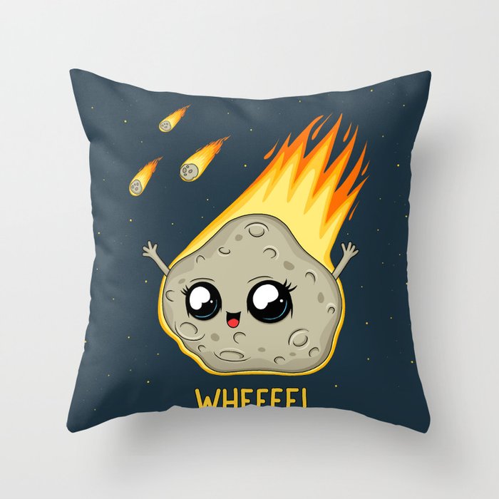 Cute Kawaii Asteroid Throw Pillow