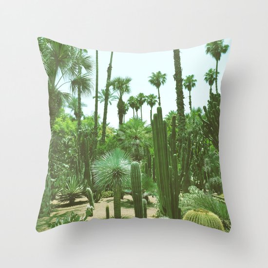 Tropical Cacti Gardens Throw Pillow