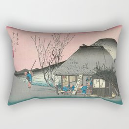 Utagawa Hiroshige 歌川広重 Mariko Station Tea Shop (meibutsu chamise, 名物茶店) Rectangular Pillow