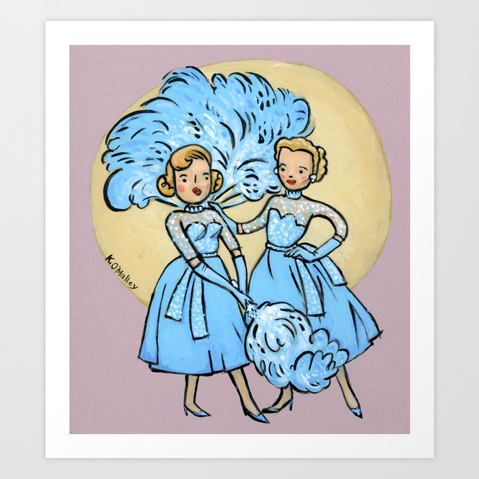 Sisters White Christmas Art Print by Katie OMalley Society6