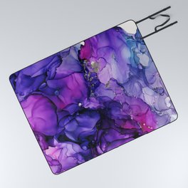 Violet Magenta Chrome - Abstract Ink Picnic Blanket