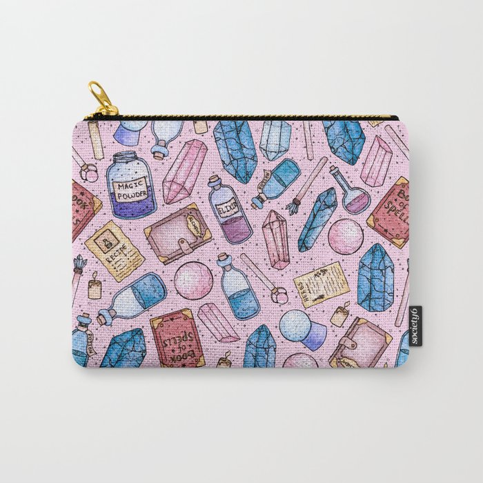 Witchy Stuff Pink Carry-All Pouch