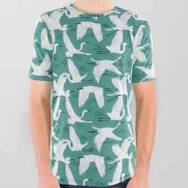 Soaring Wings - Teal Green All Over Graphic Tee