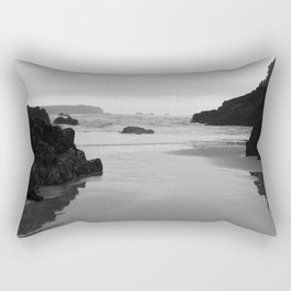 Kynance Cove in Black and White Rectangular Pillow