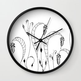 Cocoon Garden Doodle Art Wall Clock