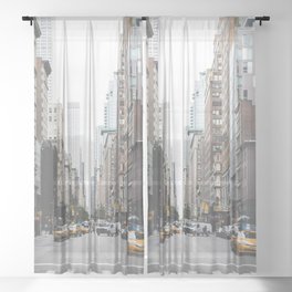 USA Photography - Street In New York City Sheer Curtain