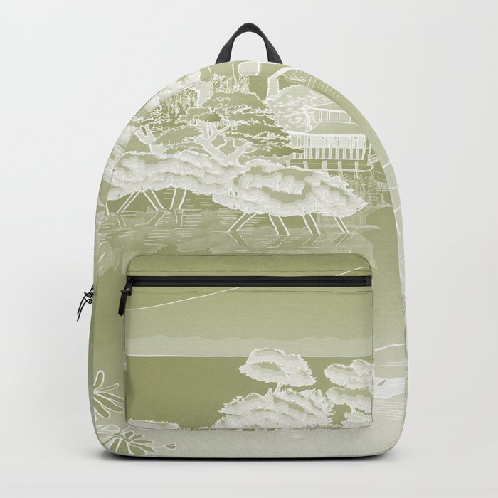 Japan Mural - Reverse Frosted Celadon Backpack