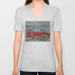 The Monster Lobster V Neck T Shirt