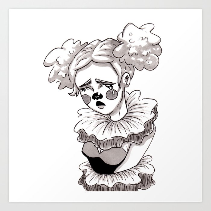 Sad Clown Art Print