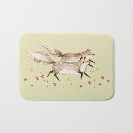 Running Foxes Bath Mat