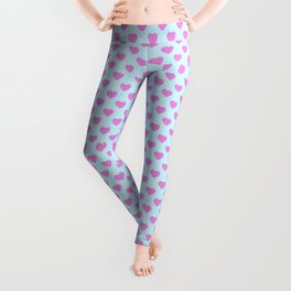 Pink Blue Heart Valentines Day Gift Leggings