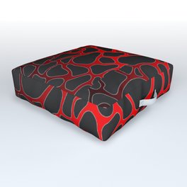 RED BLACK ABSTRACT ANIMAL PATTERN Outdoor Floor Cushion