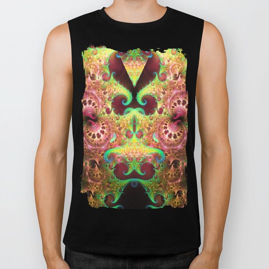 Groovy abstract with spiral patterns Biker Tank
