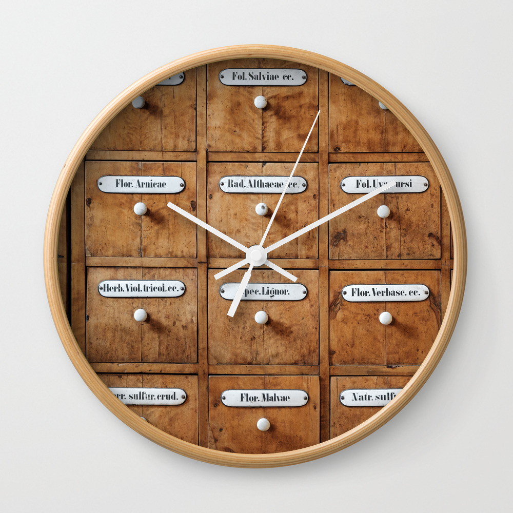 Pharmacy Storage Wall Clock By Jsebouvi Society6