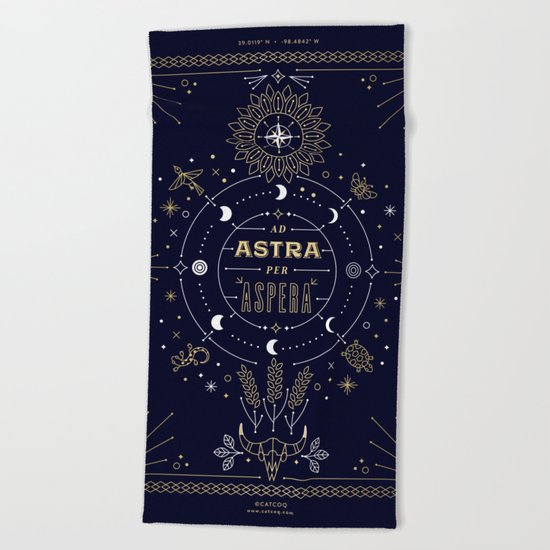 Ad Astra Per Aspera Beach Towel