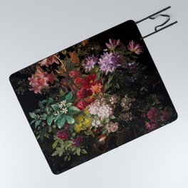 Midnight flowers painting Picnic Blanket