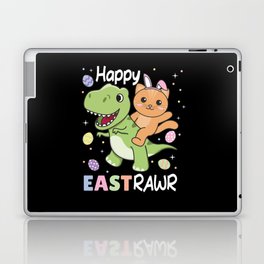 Cat With T-rex Easter Estrawr Easter Pun Laptop Skin