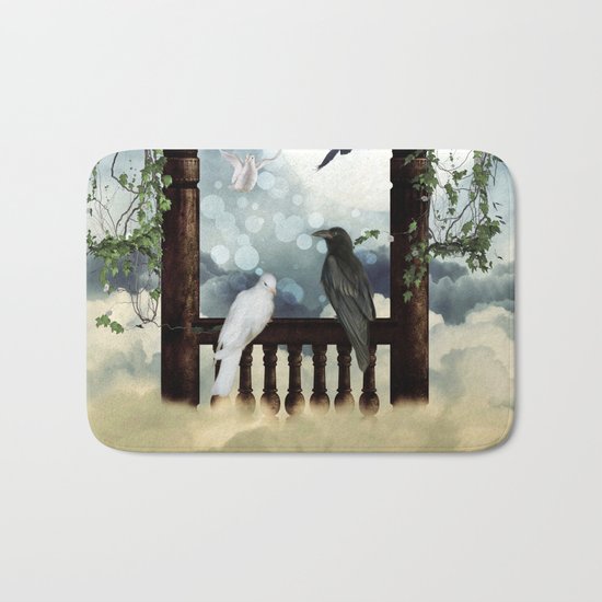 The crow and the dove Bath Mat