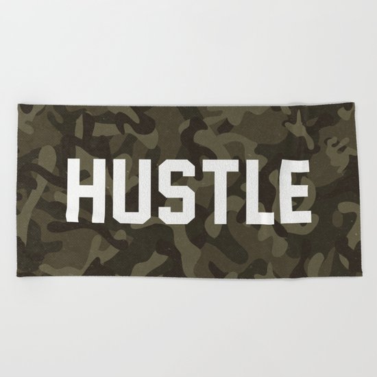 Hustle - camouflage version Beach Towel