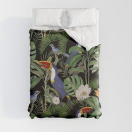 Tropical Jungle Toucans  Duvet Cover