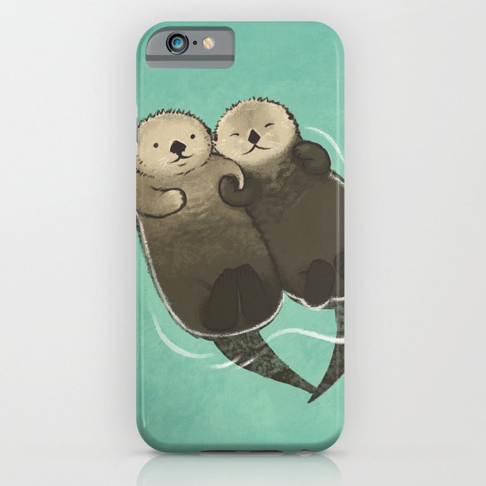 significant otters - otters holding hands iphone case
