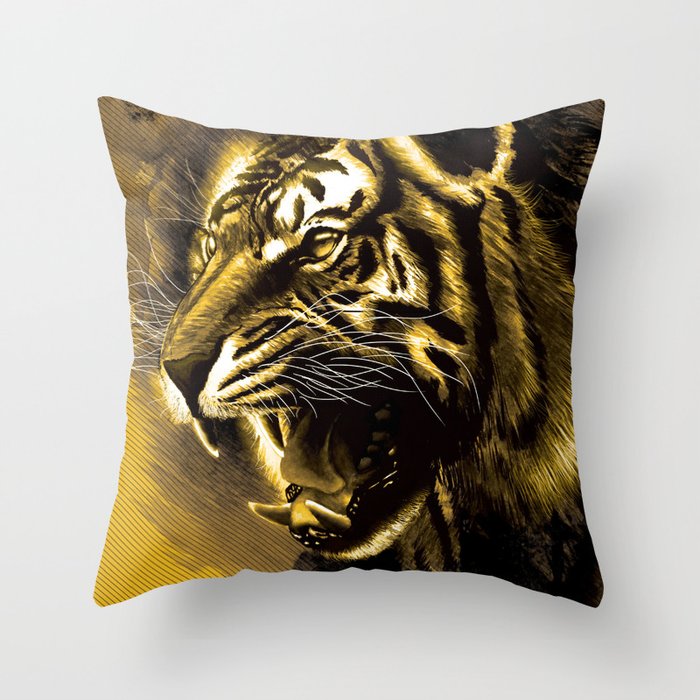 Tiger inside Throw Pillow