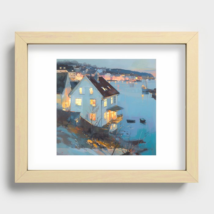 Overlooking the Harbor Recessed Framed Print