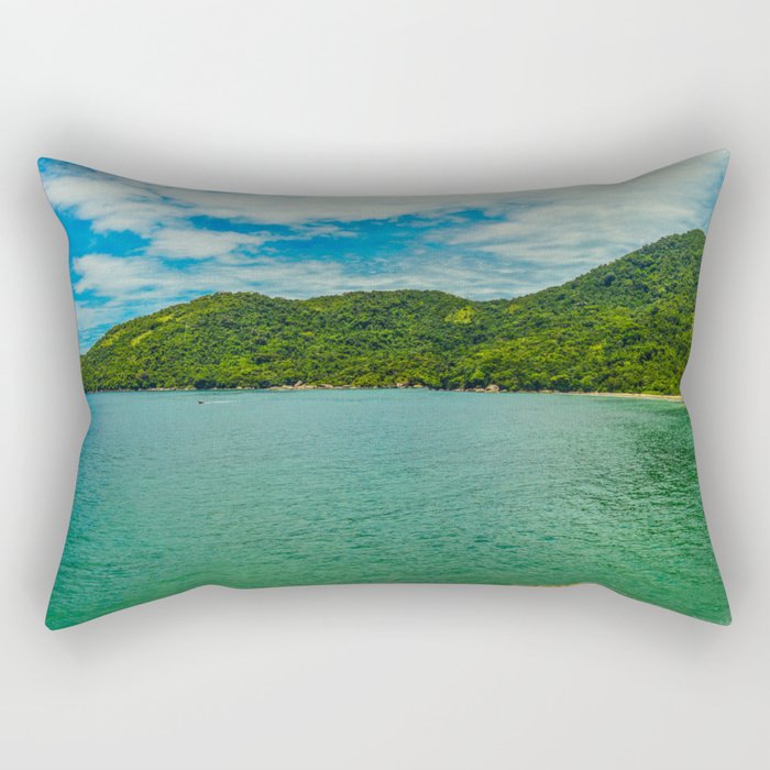 Brazil Photography - Beautiful Blue Water At The Bay Rectangular Pillow